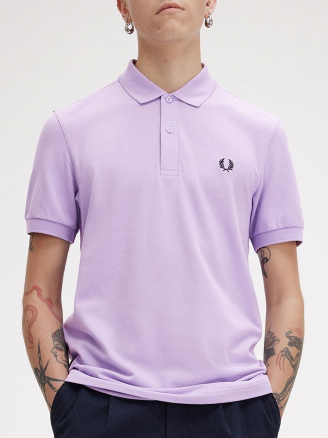 

Fred Perry Men Polo Collar T-shirt, Purple