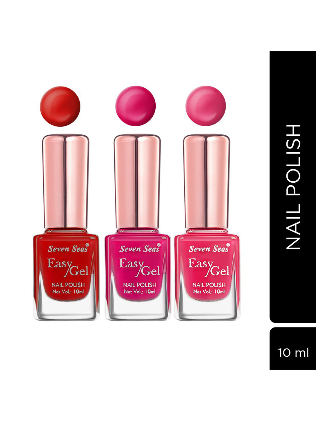 

Seven Seas Set Of 3 Easy Gel Long-Lasting Nail Polishes - 10ml Each, Pink