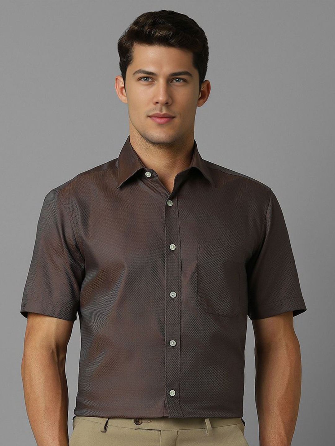 

Louis Philippe Men Classic Opaque Formal Shirt, Brown