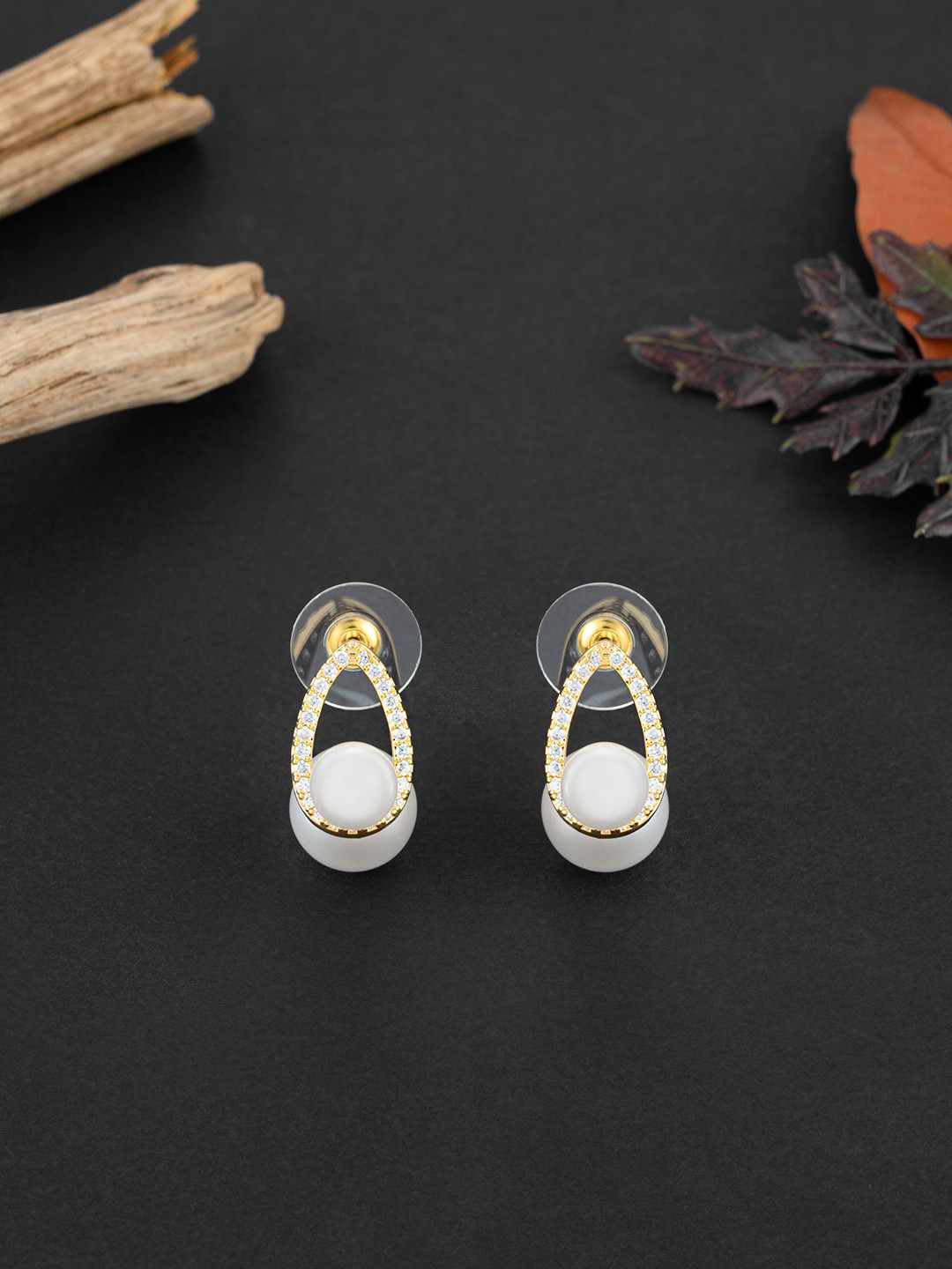 

E2O Contemporary Drop Earrings, Gold