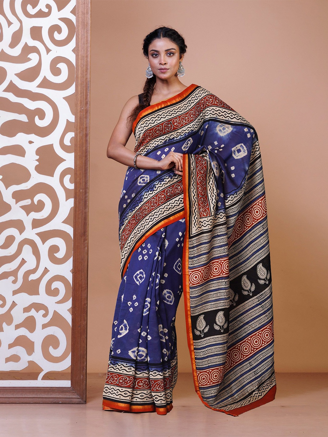 

Unnati Silks Handloom Chanderi Saree, Blue