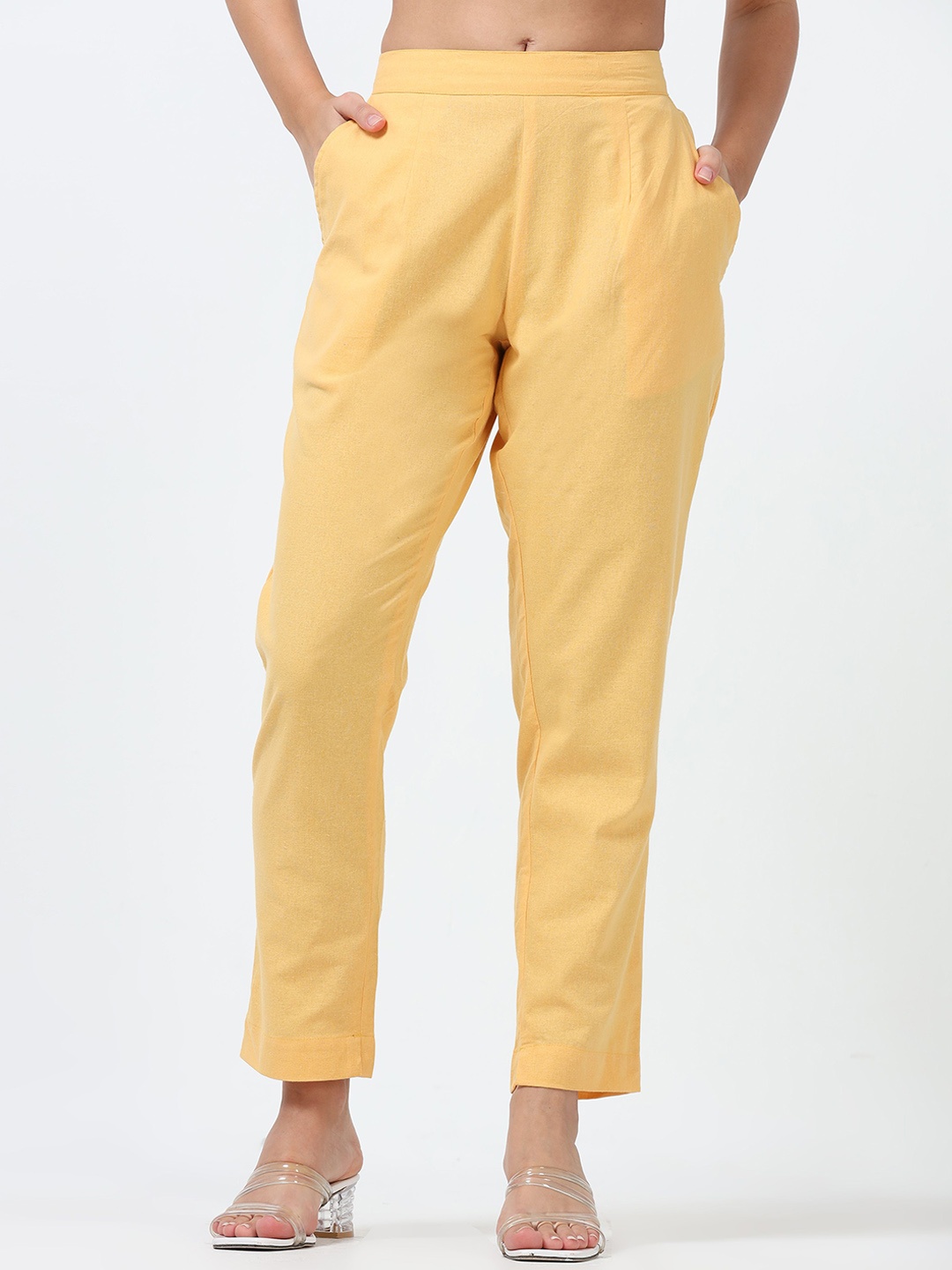 

Marcia Solid Women Relaxed Trousers, Yellow