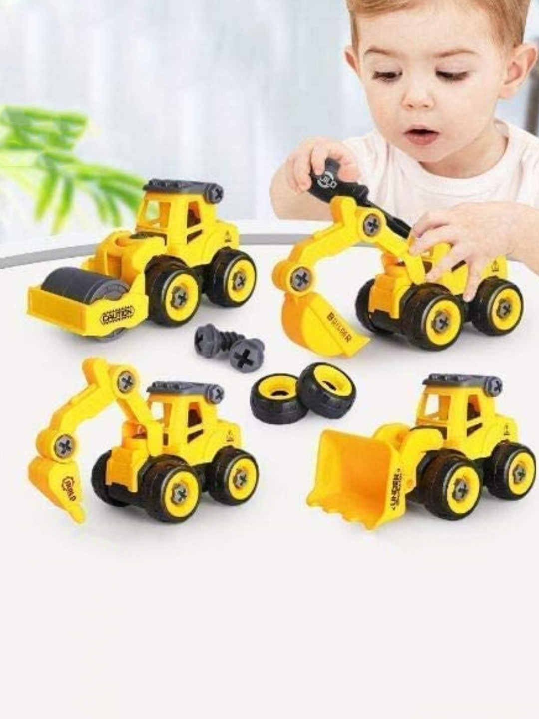 

BAESD Kids BPA Free Removable and Assembling Truck Vehicles, Yellow