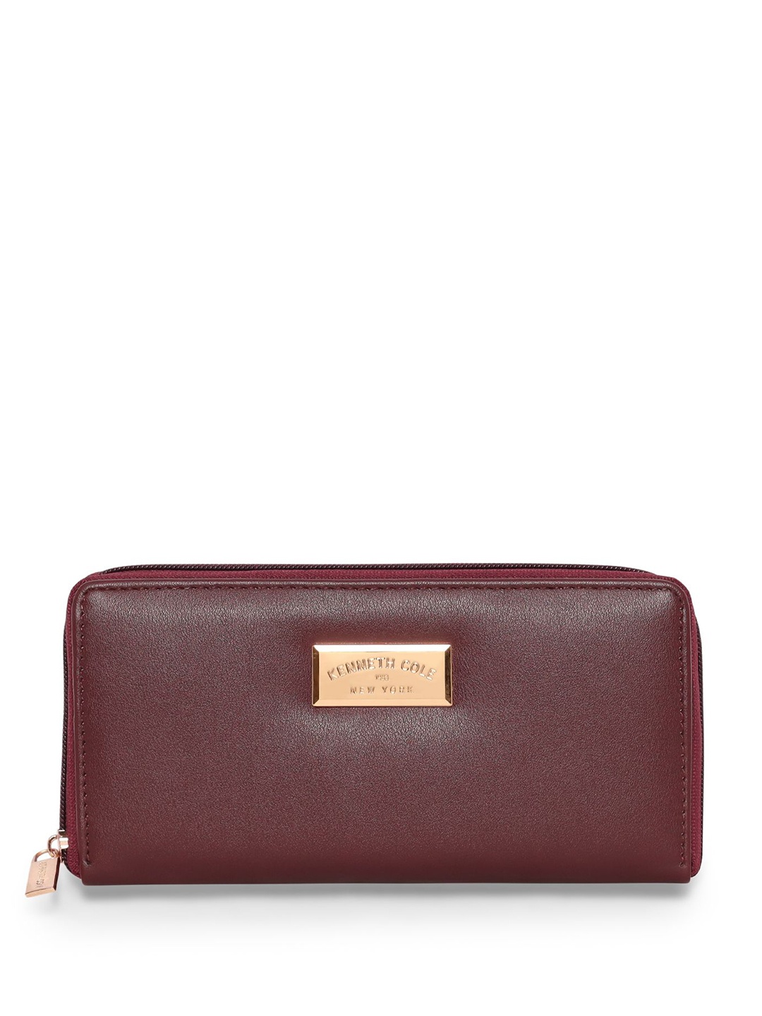 

Kenneth Cole Women PU Zip Around Wallet, Brown