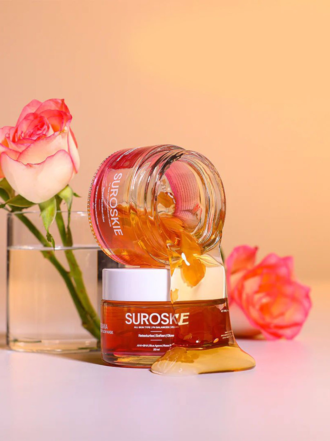

SUROSKIE Rosanna Rose Glow Face Mask with AHA BHA- 50 ml, Orange