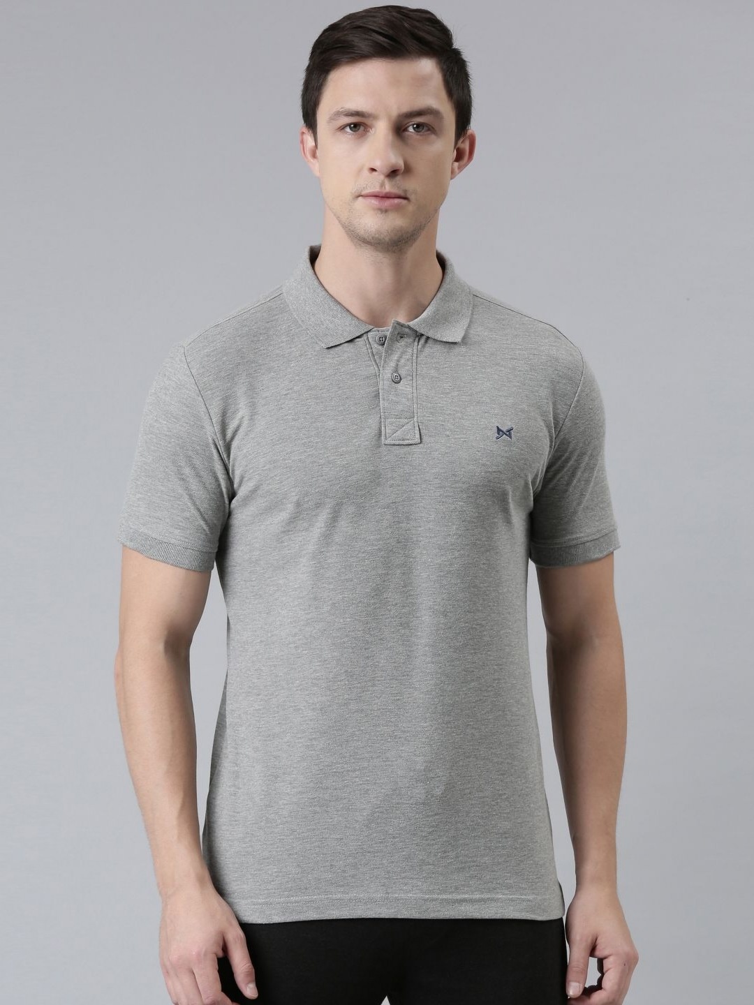 

Force NXT Men Solid Polo Collar Cotton T-Shirt, Grey