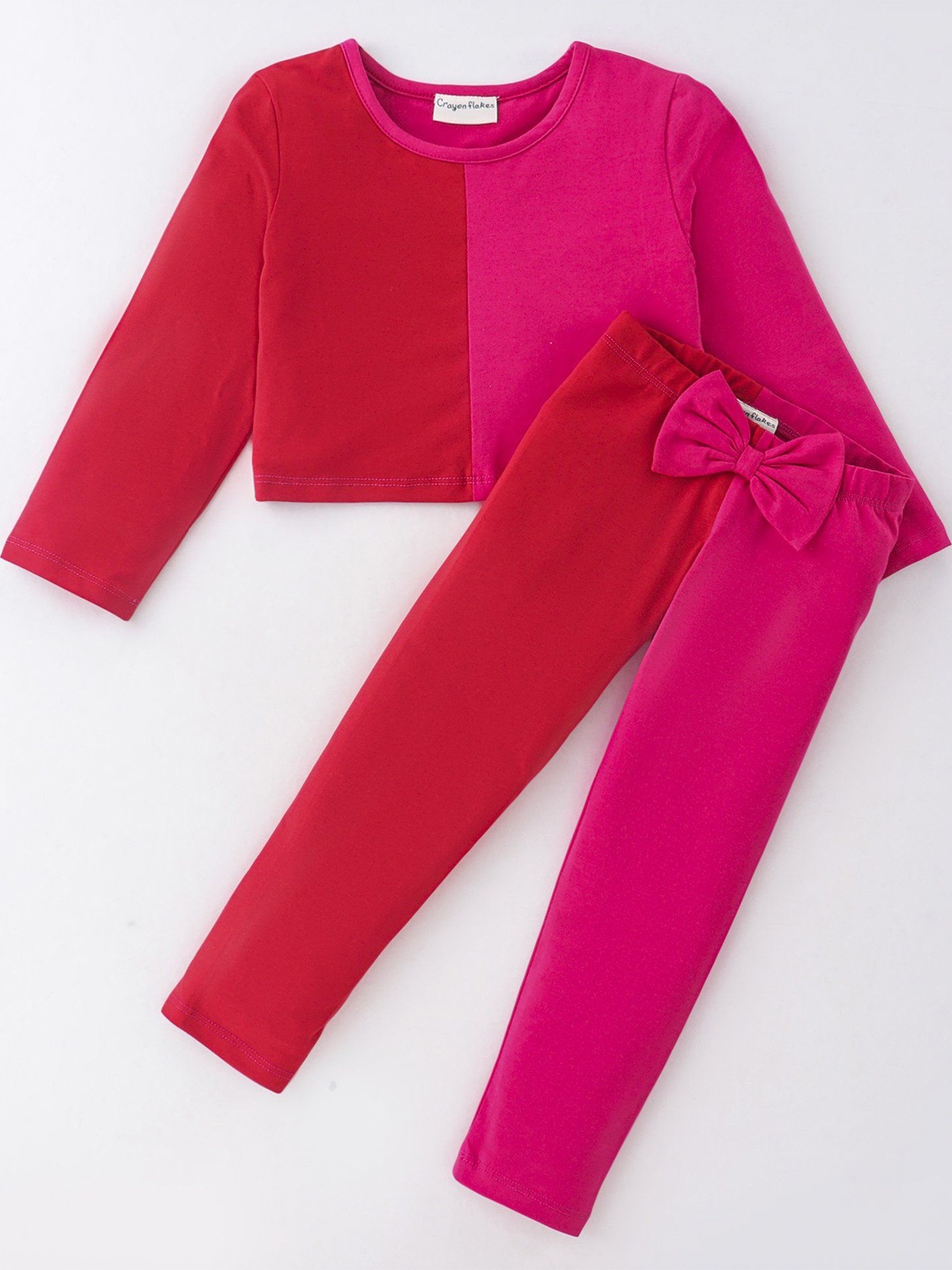 

CrayonFlakes Girls T-shirt with Trousers, Pink