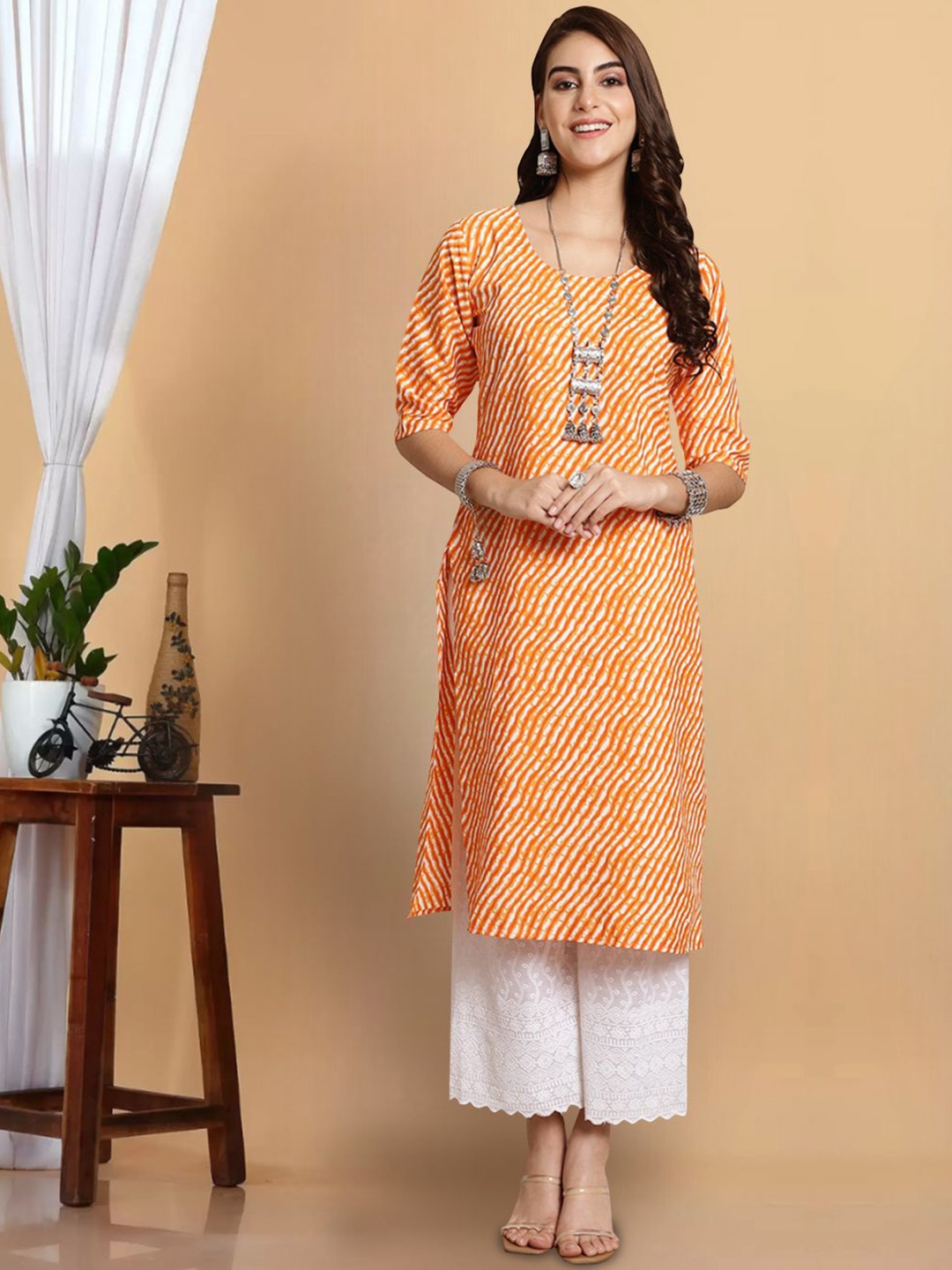 

7Threads Women Floral Crepe Anarkali Kurta, Multi