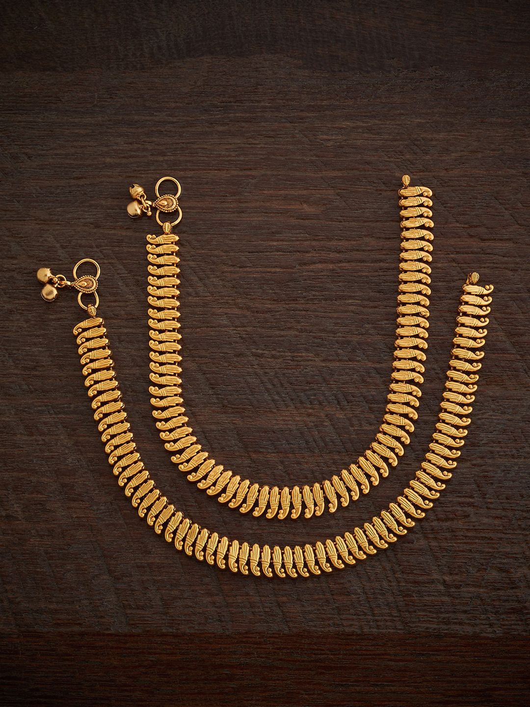 

Kushal's Fashion Jewellery Gold-Plated Antique Anklet