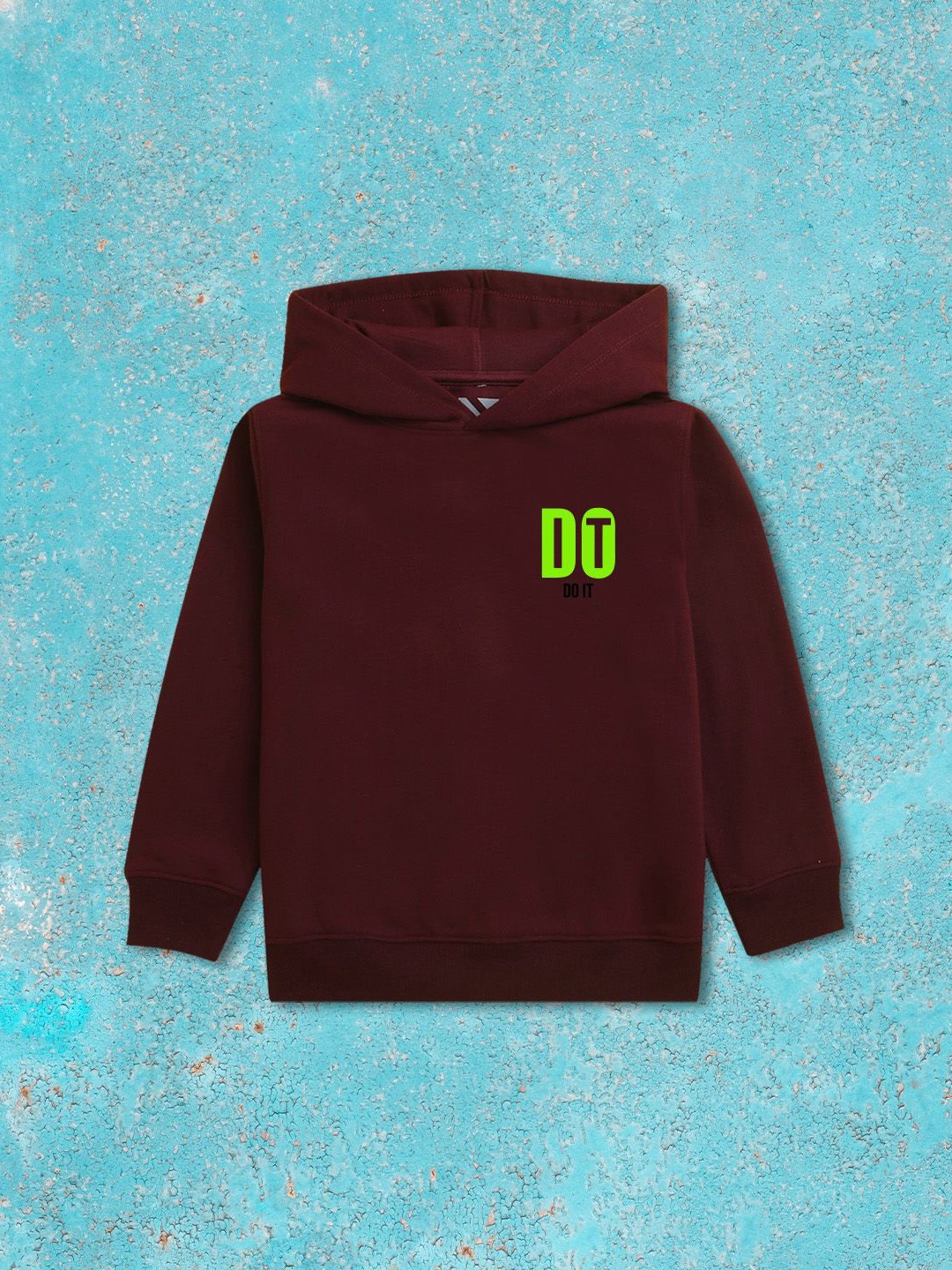 

NUSYL Boys Printed Hooded Sweatshirt, Maroon