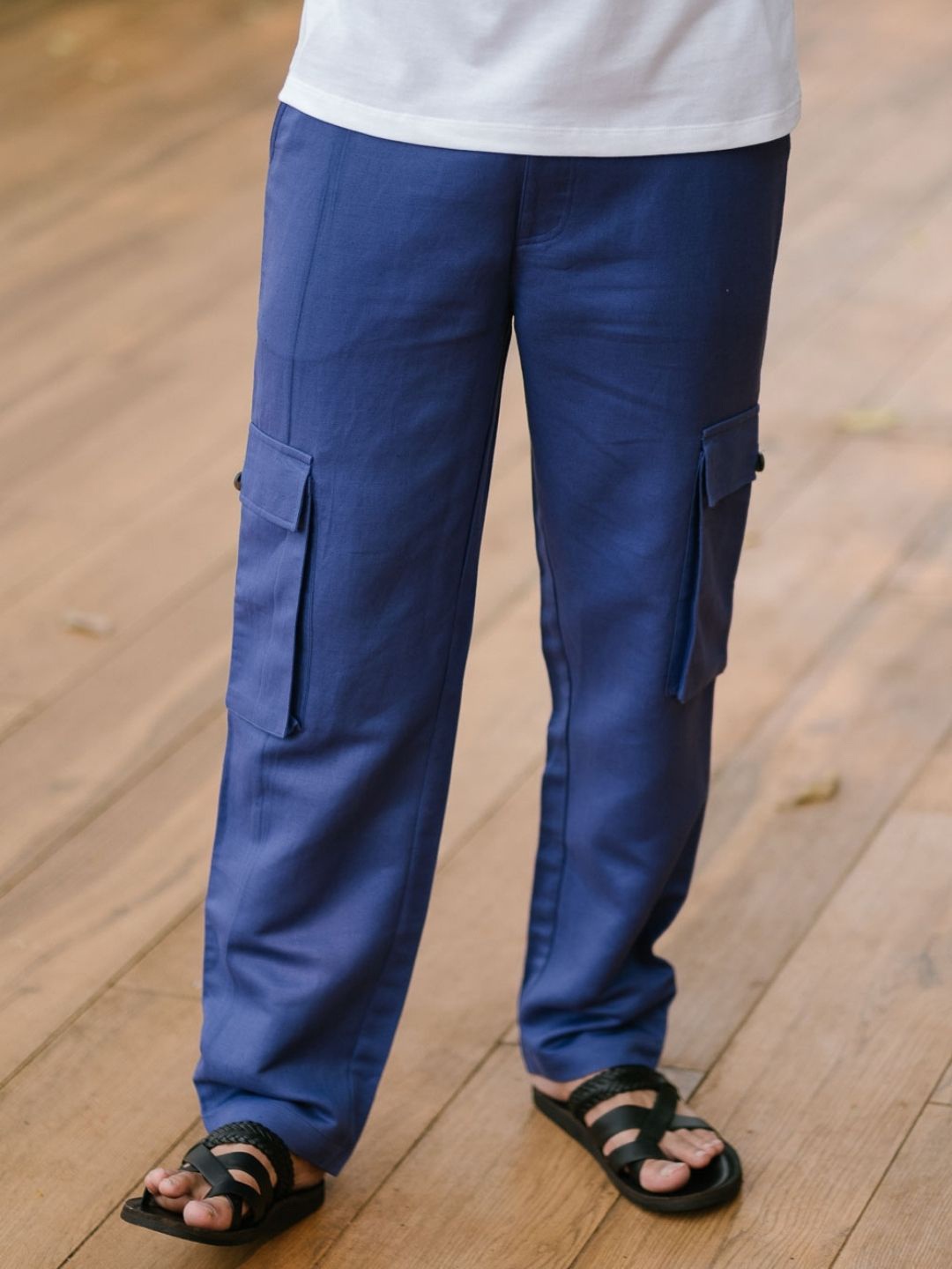 

Creatures of Habit Men Hemp Twill Cargo Pants, Blue