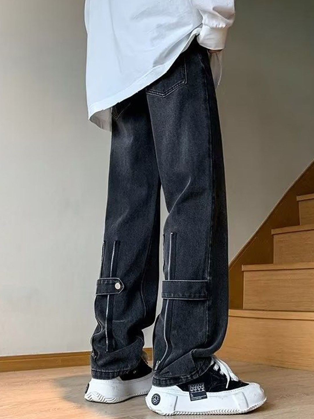 

StyleCast Men Mid-Rise Straight Fit Jeans, Black
