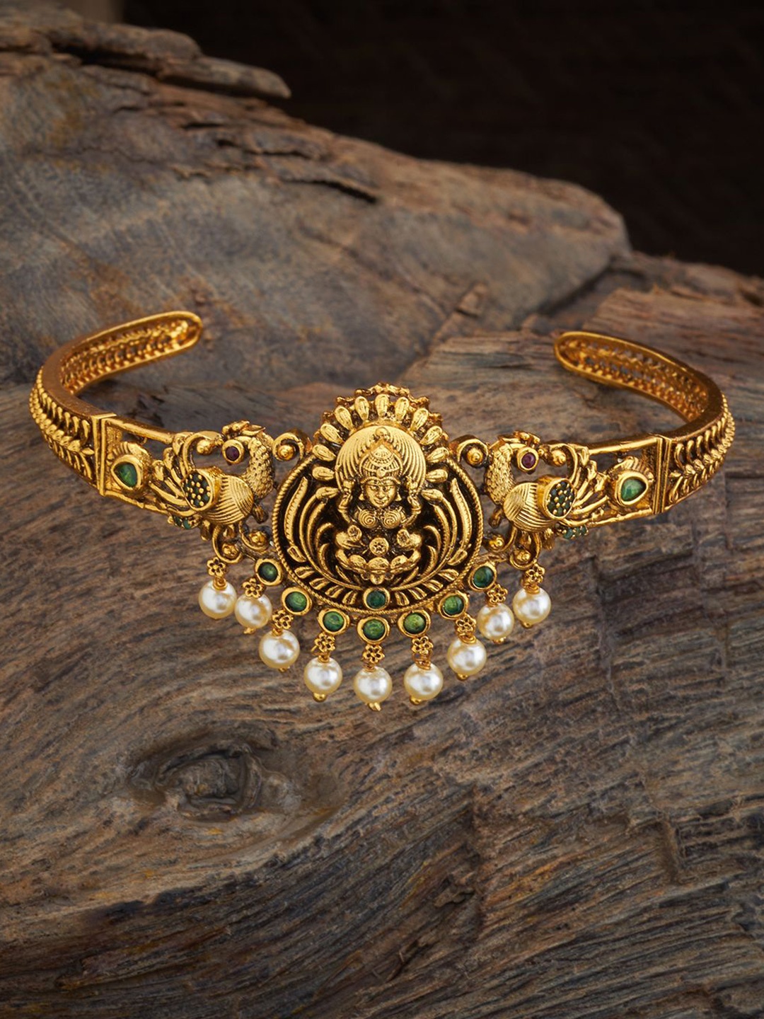 

Kushal's Fashion Jewellery Gold-Plated Temple Cuff Bracelet