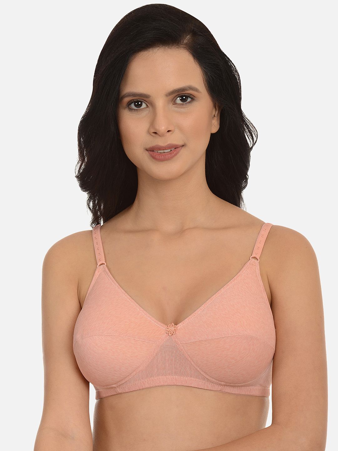 

mod & shy Medium Coverage Solid Bra, Peach
