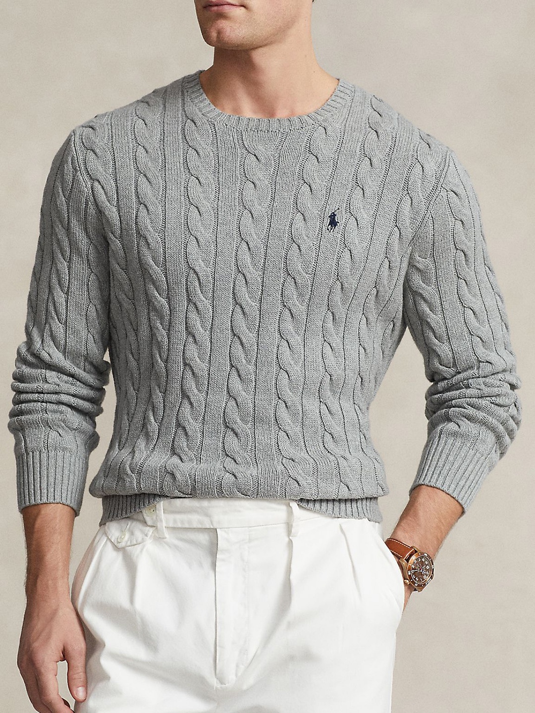 

Polo Ralph Lauren Cable-Knit Cotton Sweater, Grey
