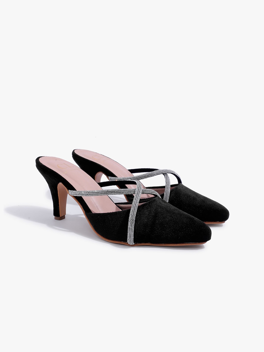 

Carlton London Women Embellished Stiletto Heels Sandals, Black