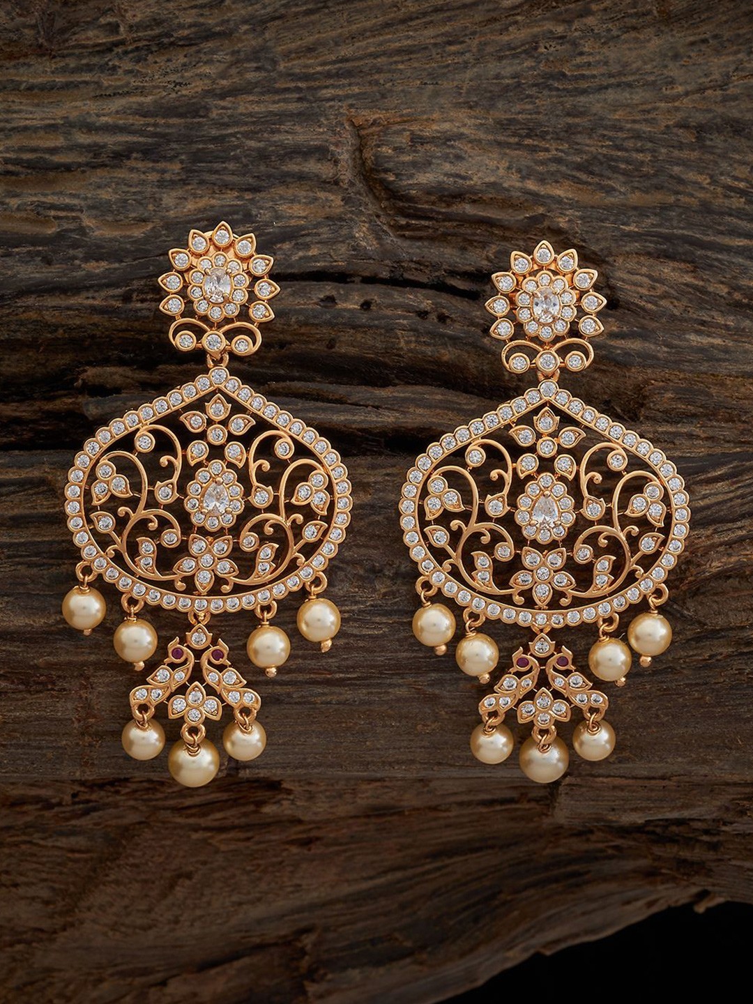 

Kushal's Fashion Jewellery Classic Cubic Zirconia Gold Plated Drop Earrings, White