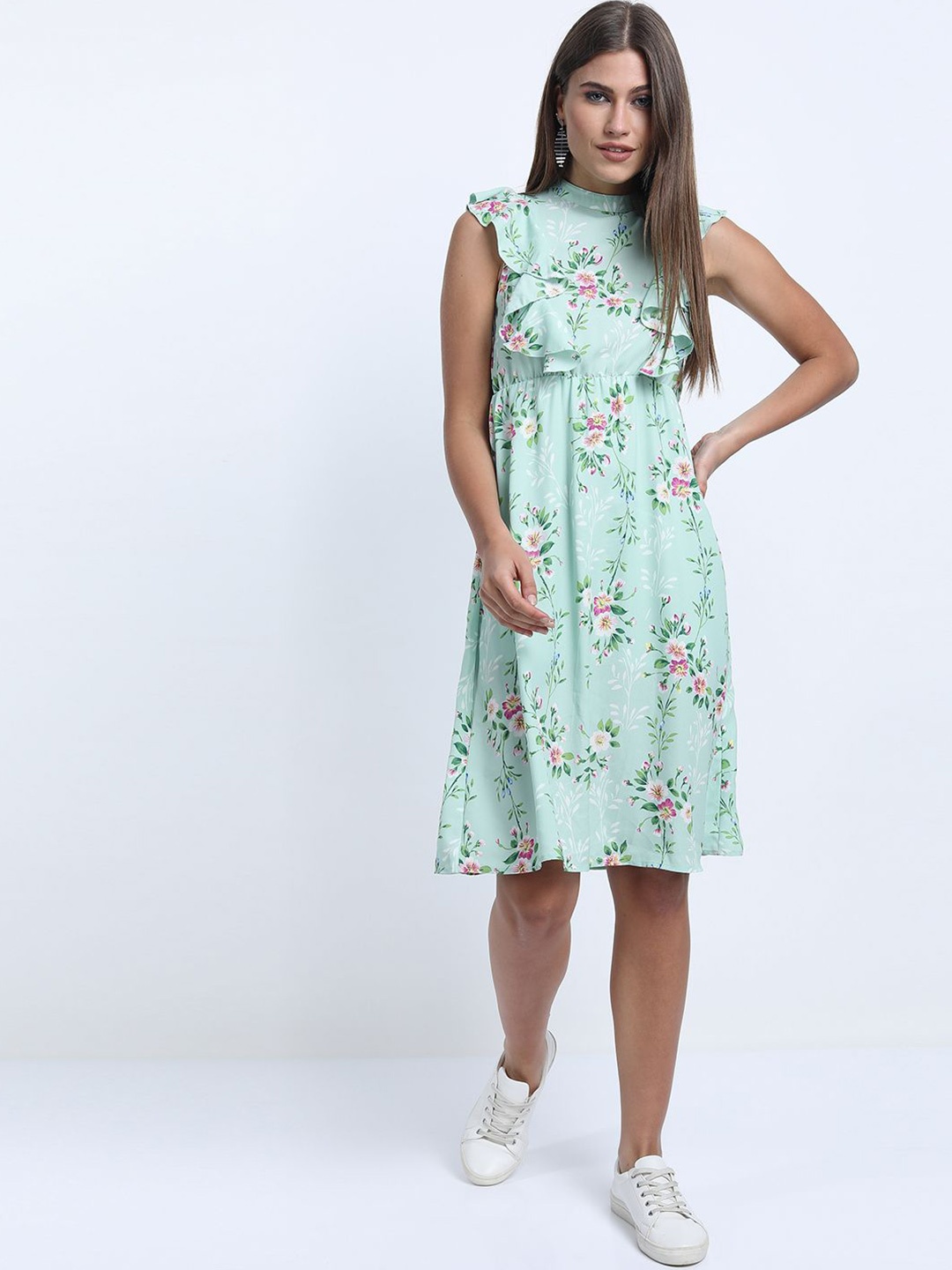 

Tokyo Talkies Floral Print Fit & Flare Dress, Green