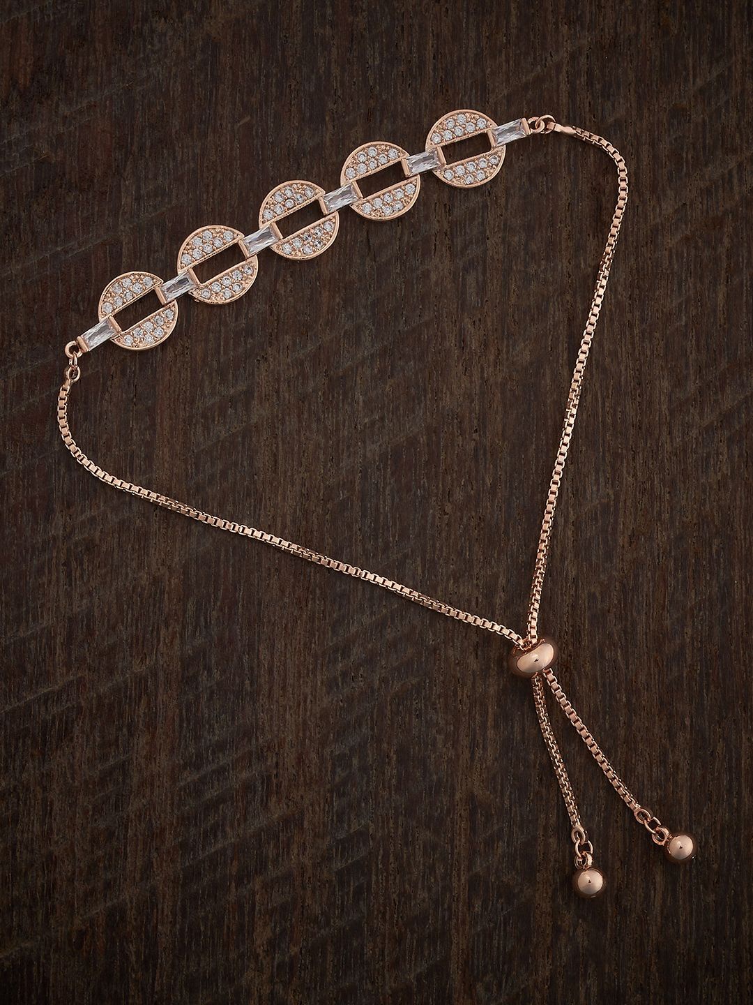 

Kushal's Fashion Jewellery Rose Gold-Plated Cubic Zirconia Armlet Bracelet