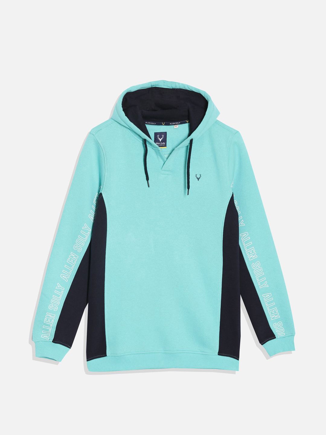 

Allen Solly Junior Boys Colourblocked Hooded Sweatshirt, Blue