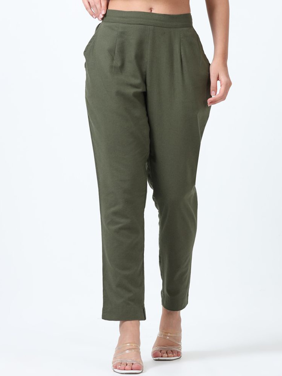 

Marcia Women Relaxed Pleated Trousers, Olive