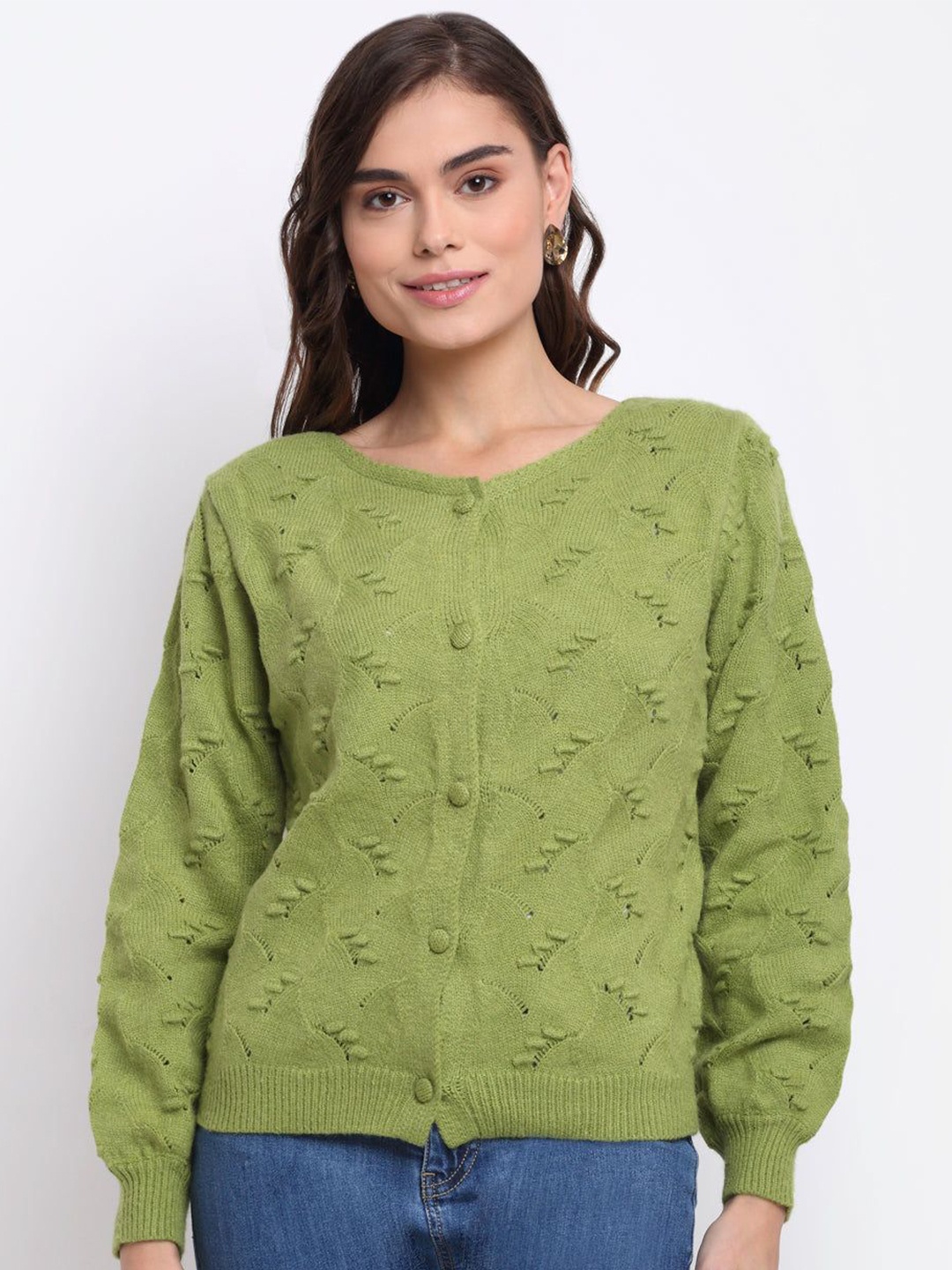 

Global Republic Women Cable Knit Cardigan, Green