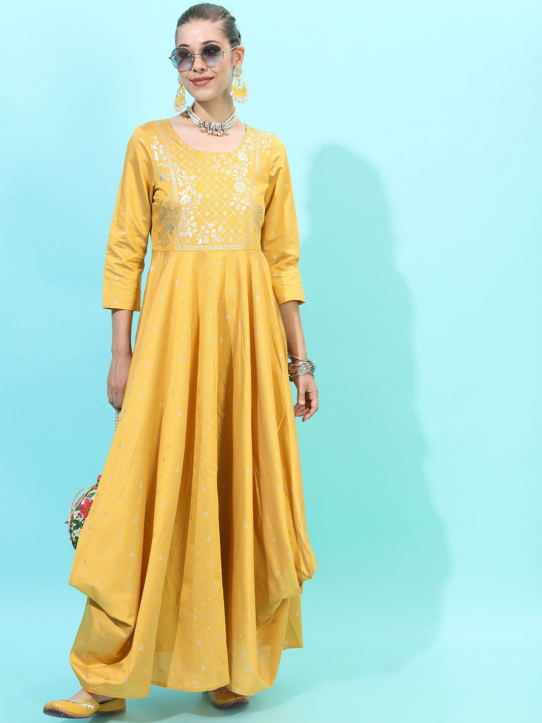 

Vishudh Embellished Maxi Dress, Yellow