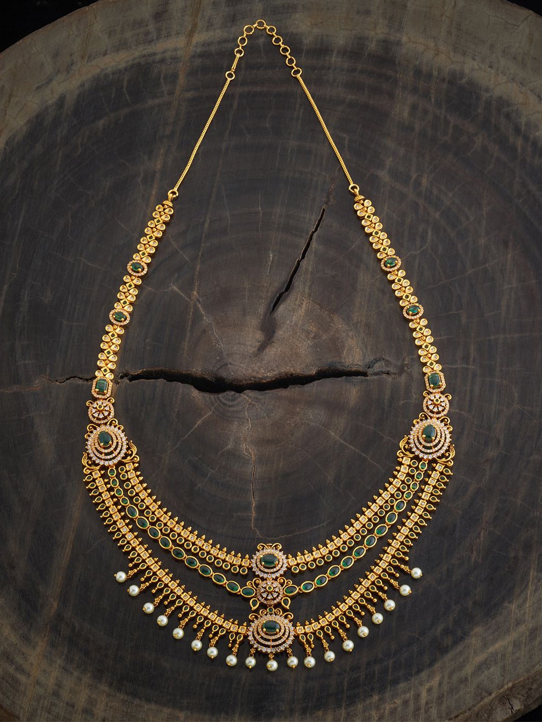 

Kushal's Fashion Jewellery Copper Gold-Plated Antique Artificial Beads Necklace