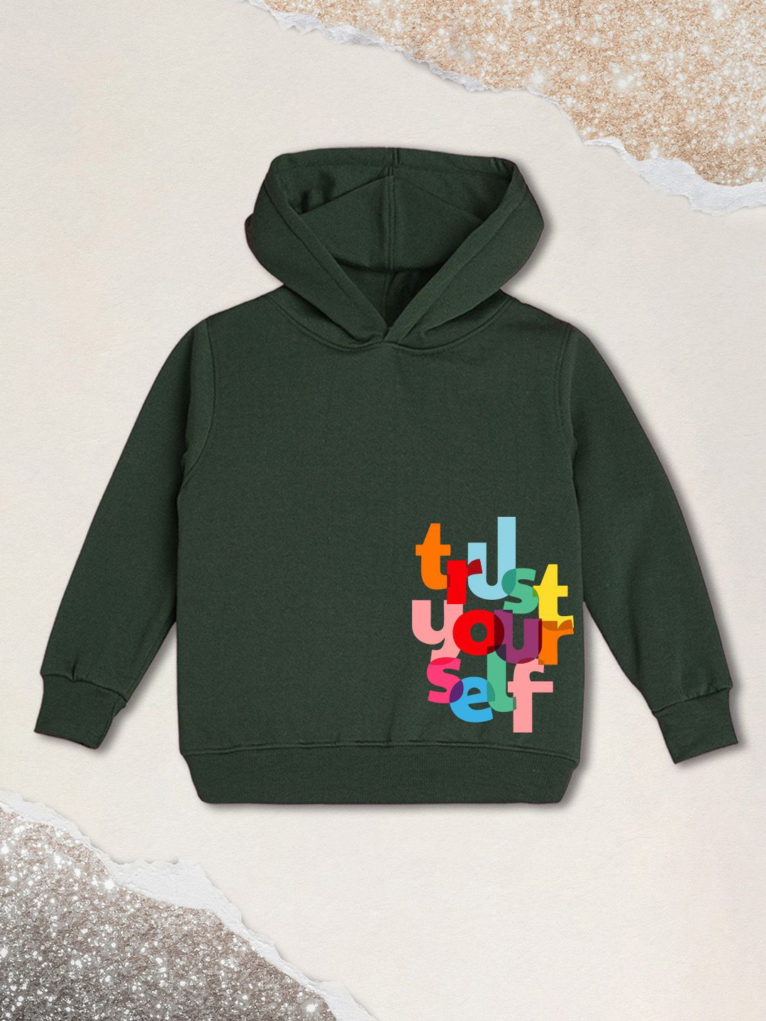 

NUSYL Boys Printed Hooded Sweatshirt, Green