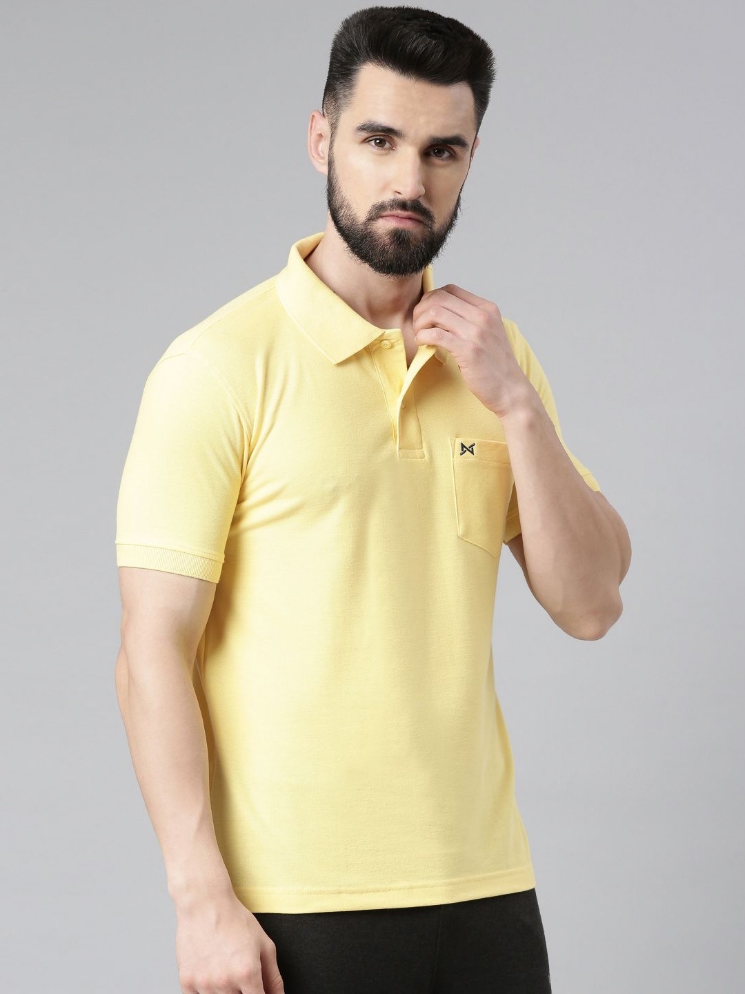 

Force NXT Men Solid Polo Collar Cotton T-Shirt, Yellow