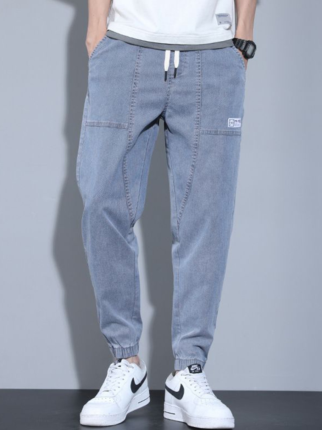 

StyleCast Men Regular Fit Mid-Rise Joggers, Blue
