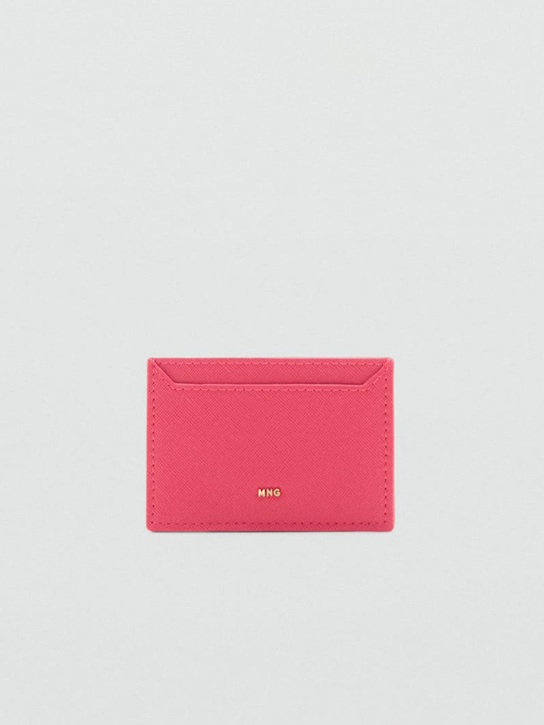 

MANGO Women Textured Card Holder, Pink
