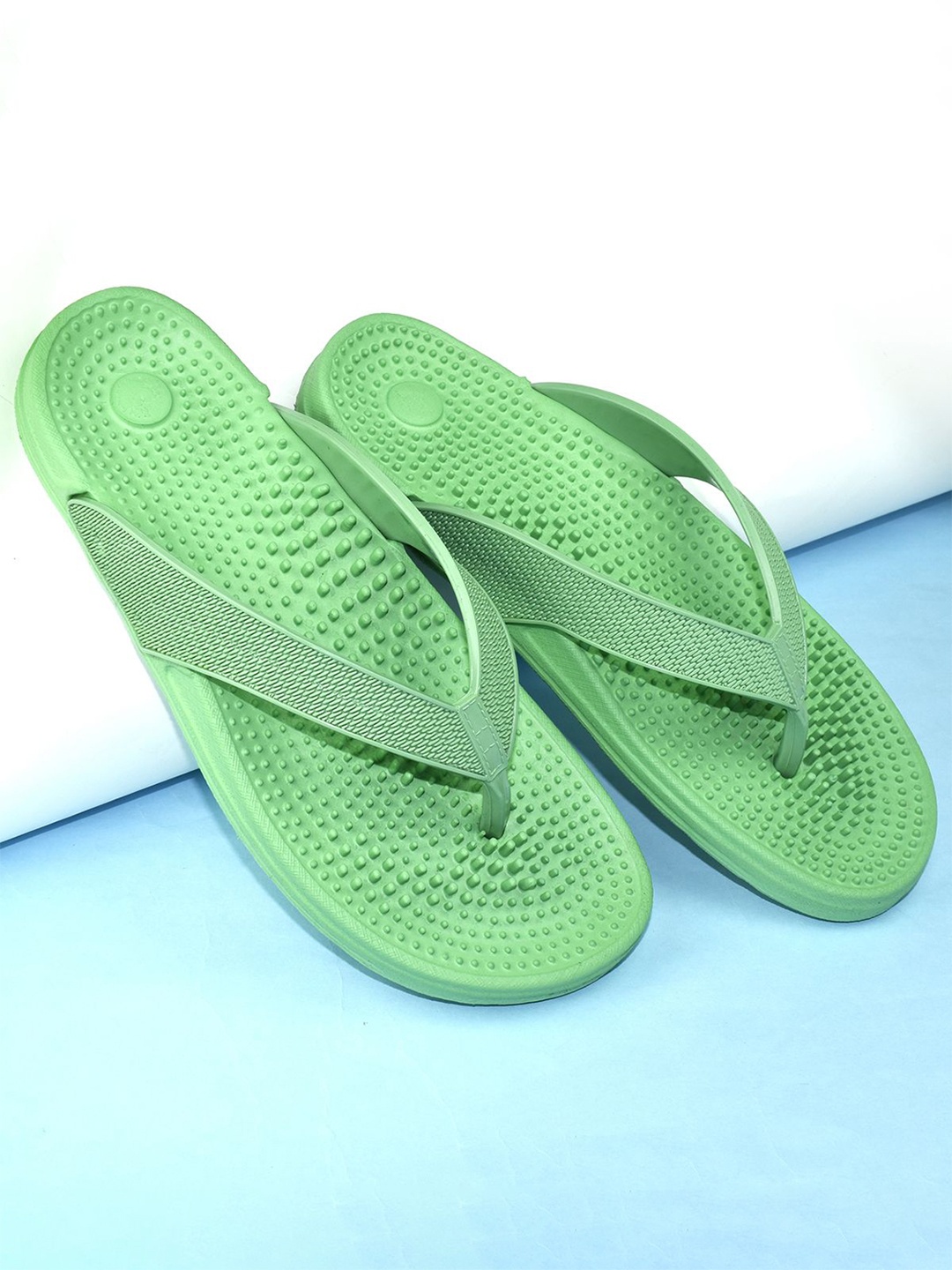 

IMPAKTO Women Ortho Cheer Acupressure Thong Flip-Flops, Green