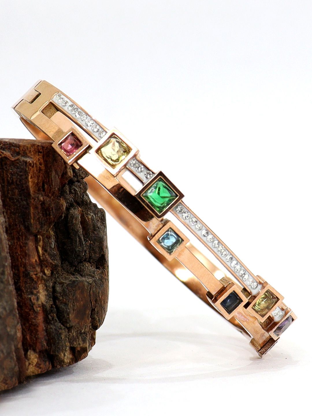 

KRENOZ Women Antique Rose Gold-Plated Bangle-Style Bracelet