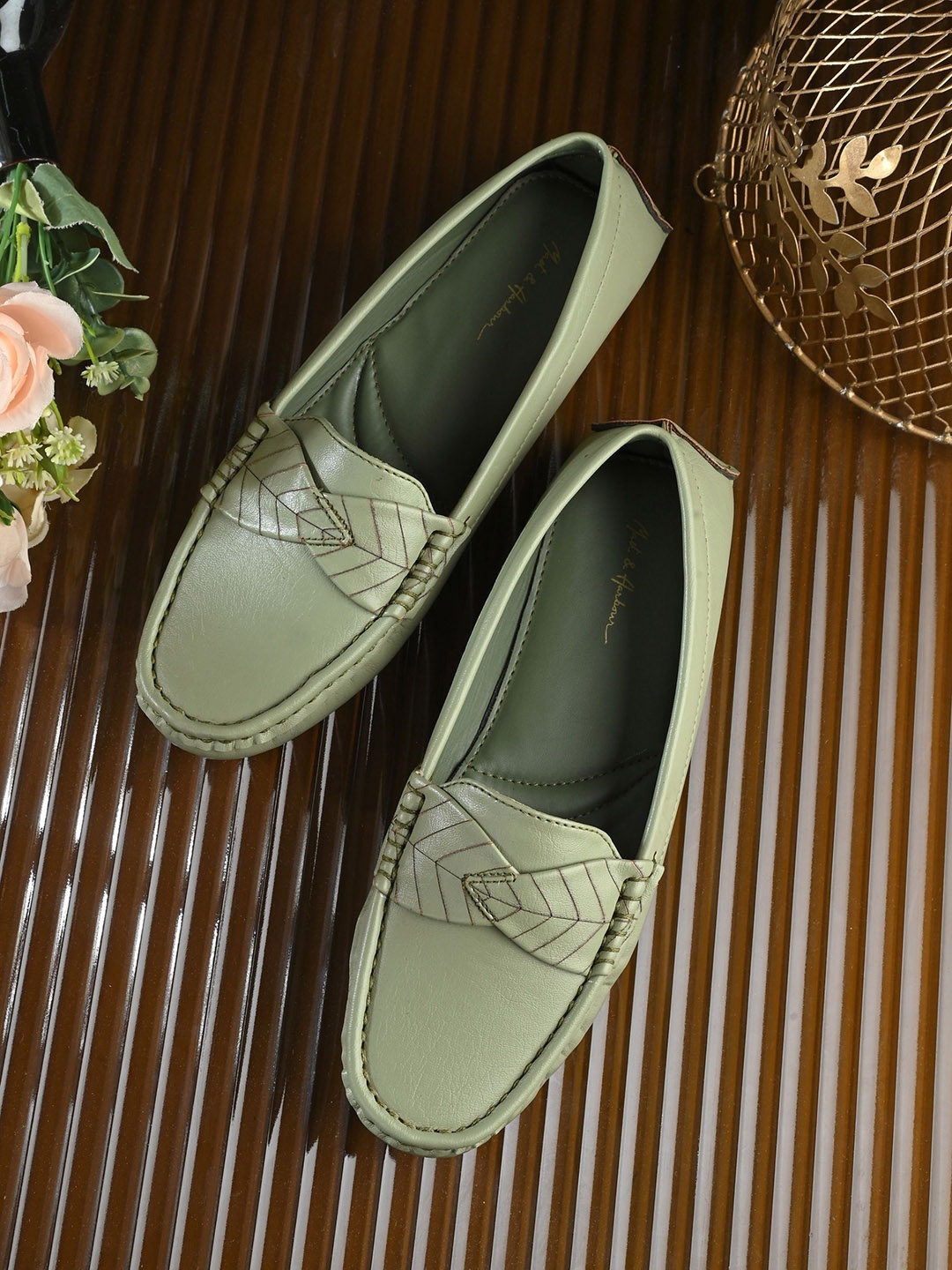 

Mast & Harbour Women PU Loafers, Green