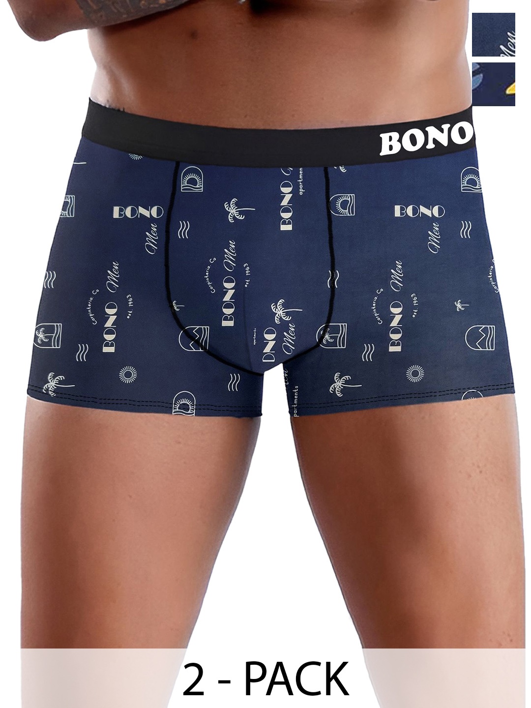 

DISPENSER Pack Of 2 Printed Short Trunks - V8-C1-C9-DG-Printed-L-Multi, Navy blue