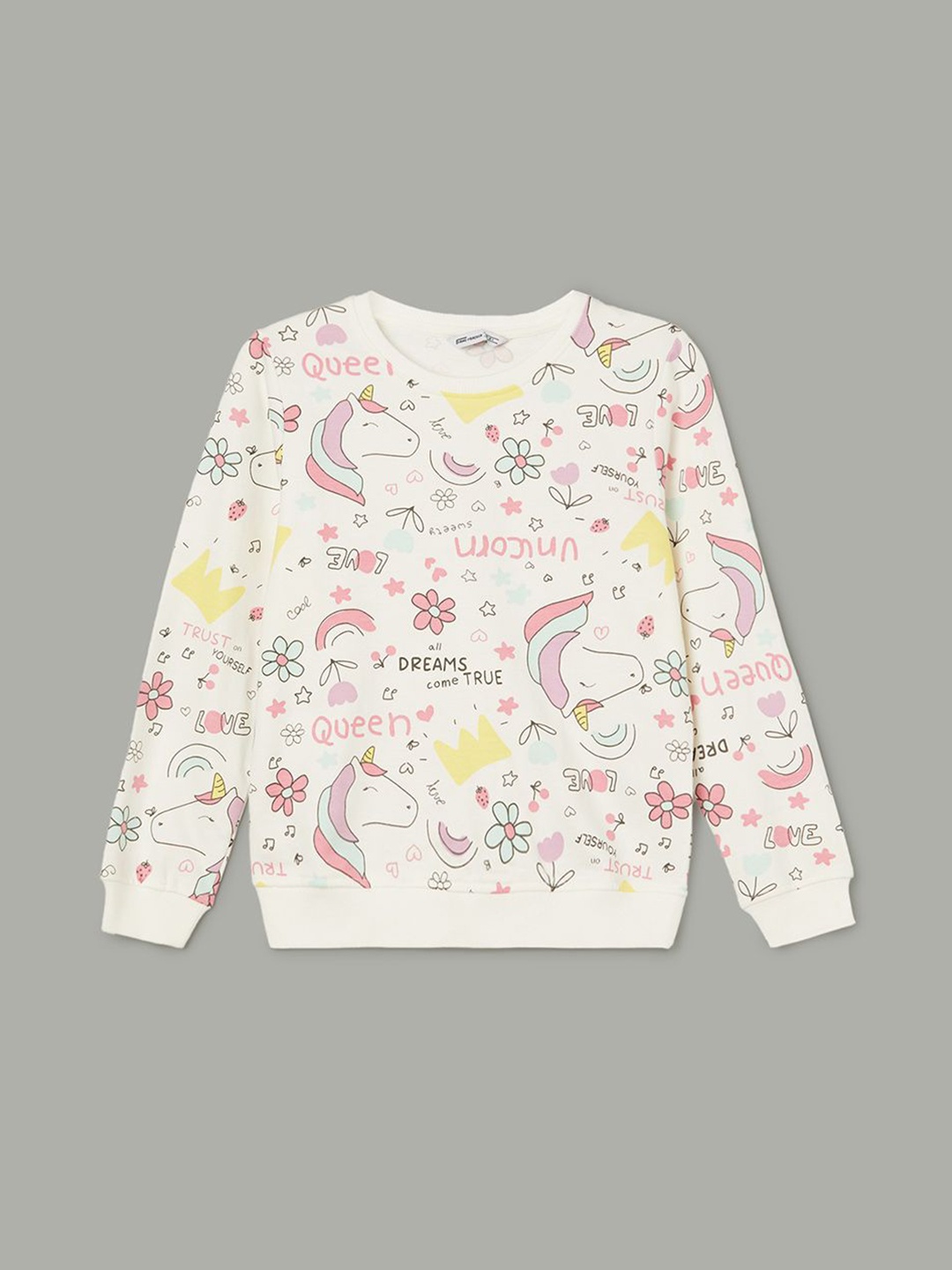 

Fame Forever by Lifestyle Girls Printed Sweatshirt, Off white