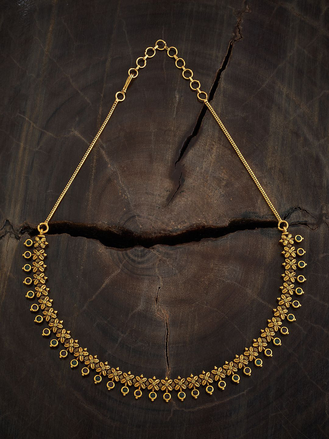 

Kushal's Fashion Jewellery Gold Plated Antique Artificial Stones Studded Necklace