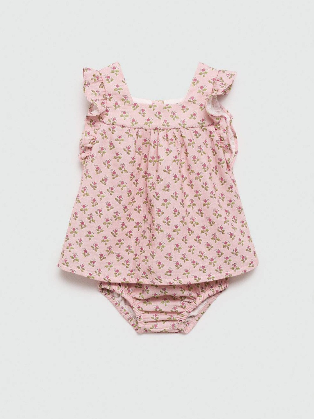

Mango Kids Infant Girls Pure Cotton Floral Print A-Line Dress, Pink