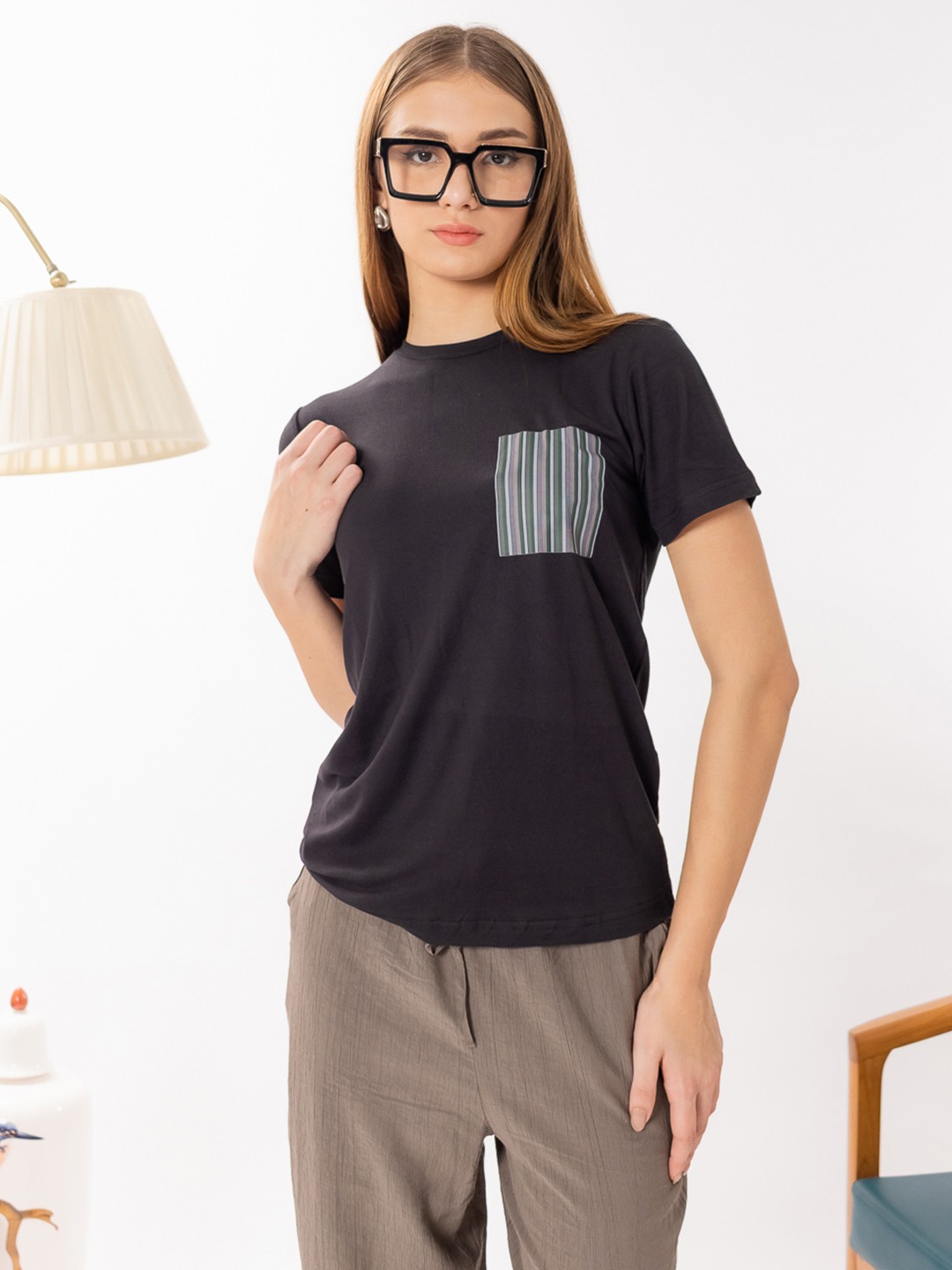 

ELEVENS HEAVEN Graphic Printed Lounge T-shirt, Black