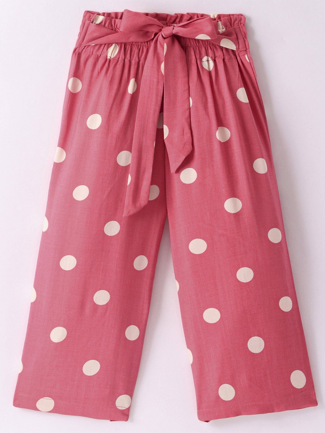 

CrayonFlakes Girls Polka Dot Printed Palazzos, Pink