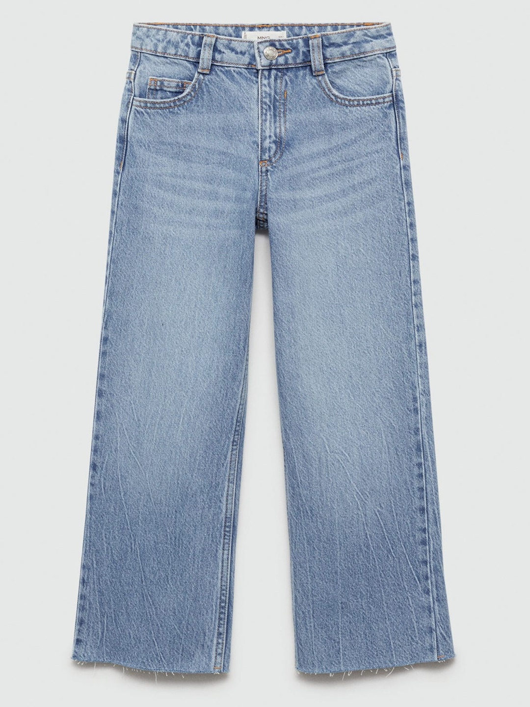

Mango Kids Girls Wide Leg Light Fade Jeans, Blue