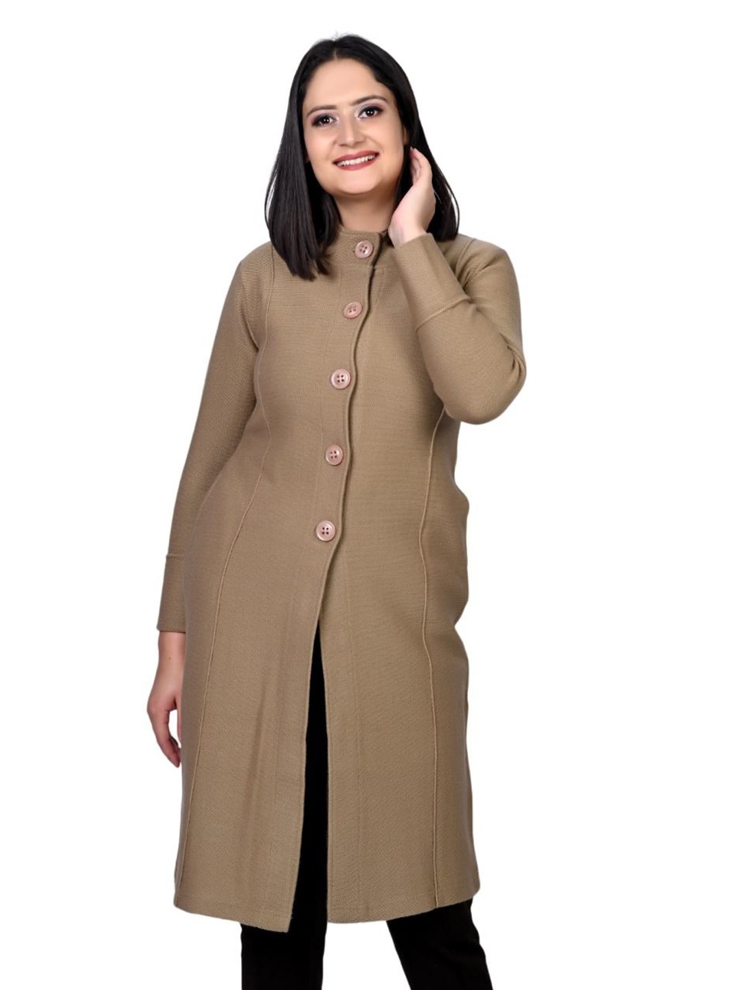 

TWENTY ME Women Longline Cardigan, Camel brown