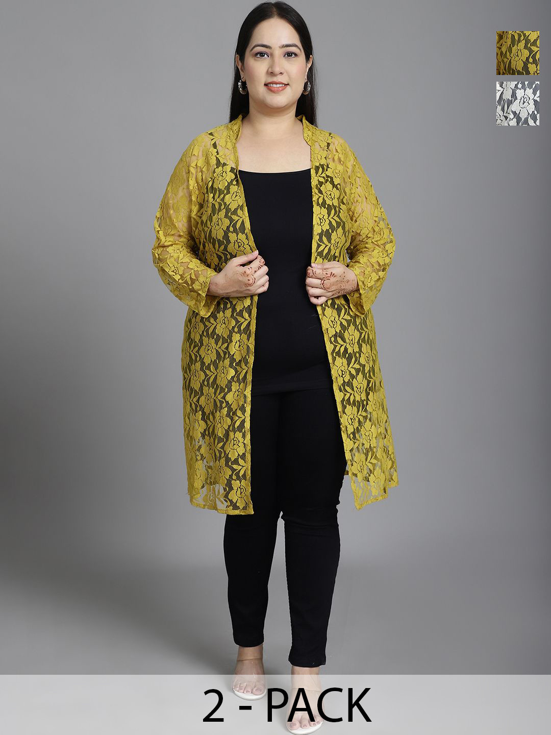 

urSense Women Longline Shrug, Yellow