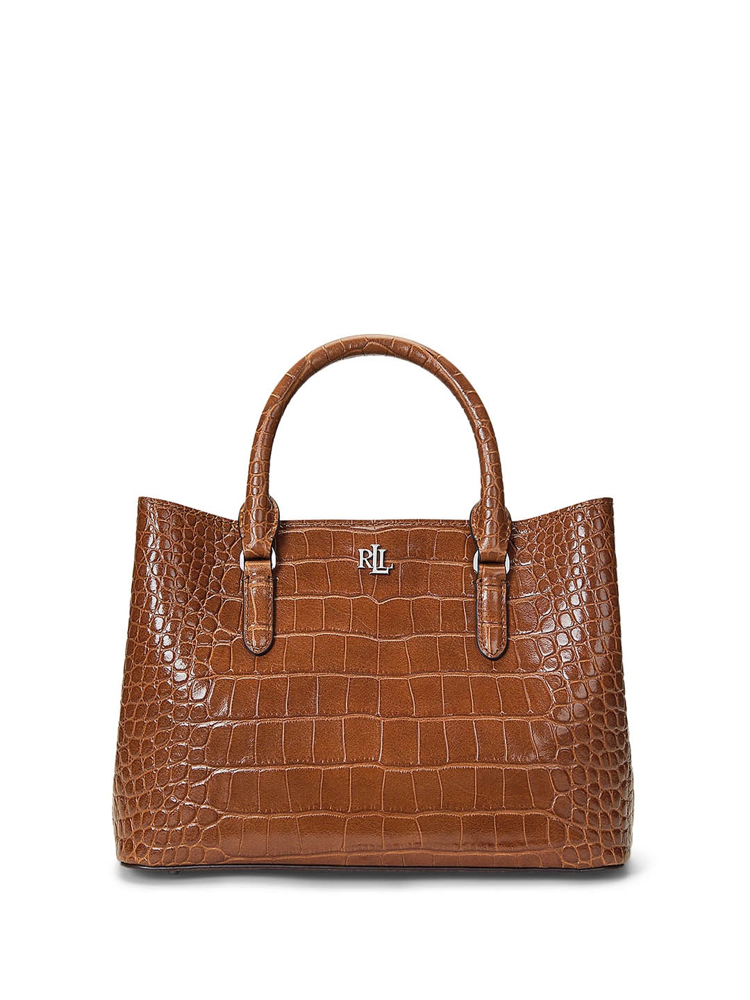 

Polo Ralph Lauren Embossed Leather Small Marcy Satchel, Brown