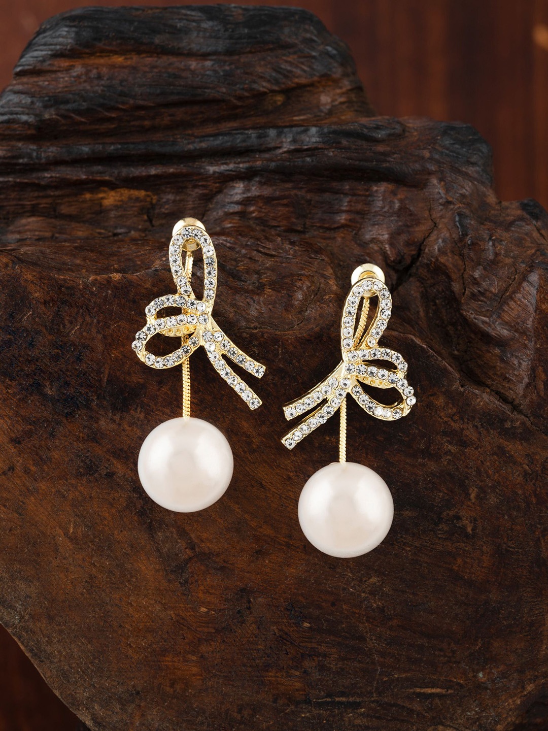 

E2O Contemporary Drop Earrings, Gold