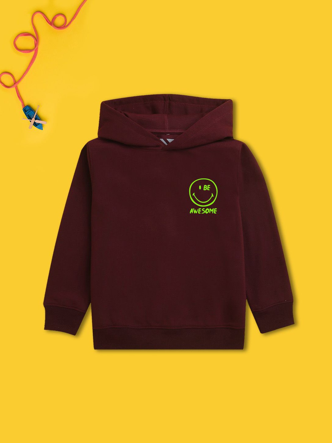 

NUSYL Boys Printed Hooded Sweatshirt, Maroon