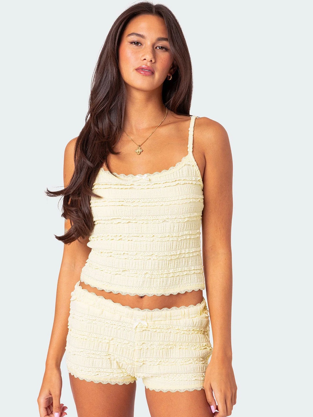 

LULU & SKY Top With Shorts Co-Ords, Yellow