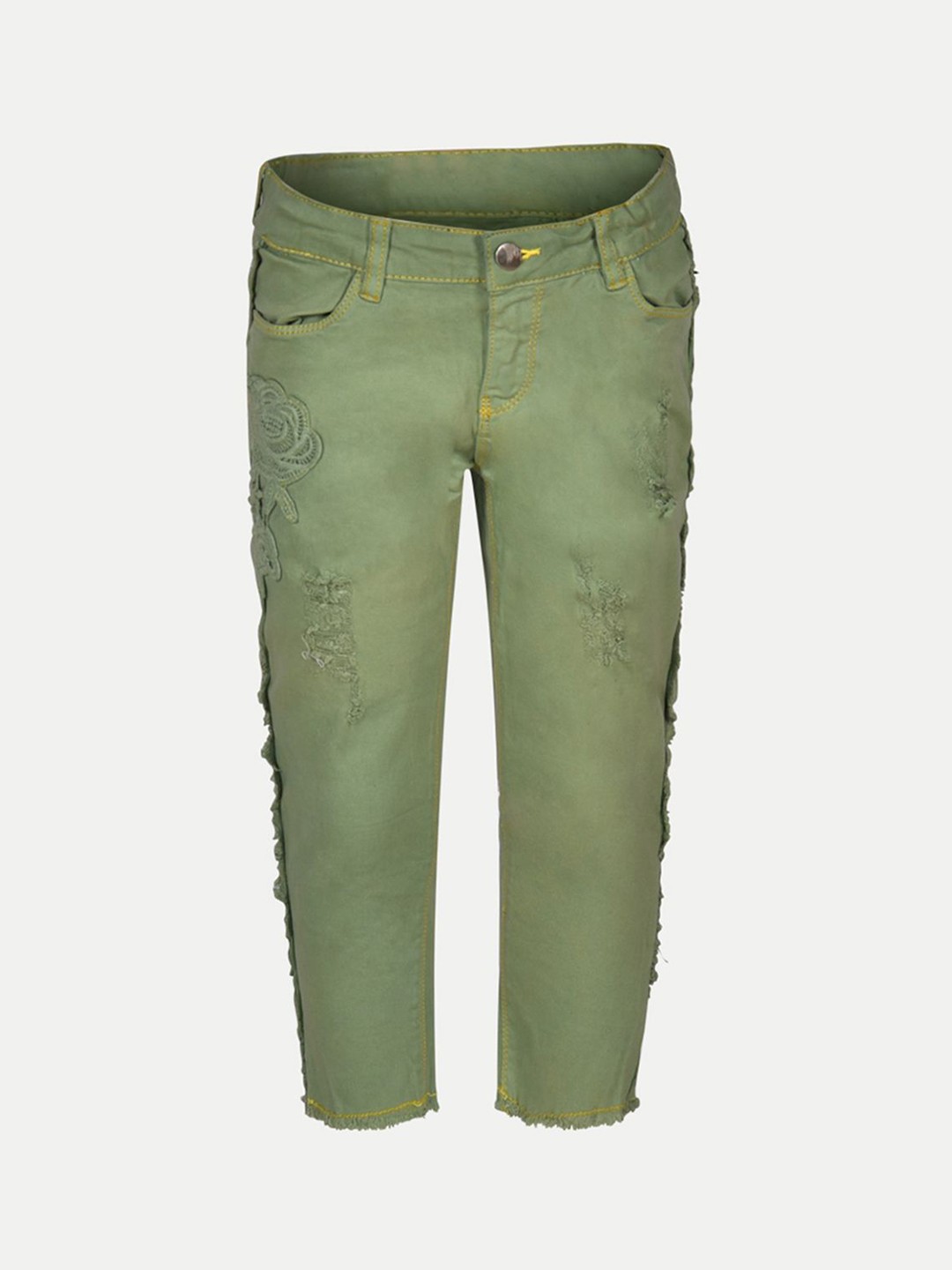 

BAESD Girls Embroidered Original Trousers, Green