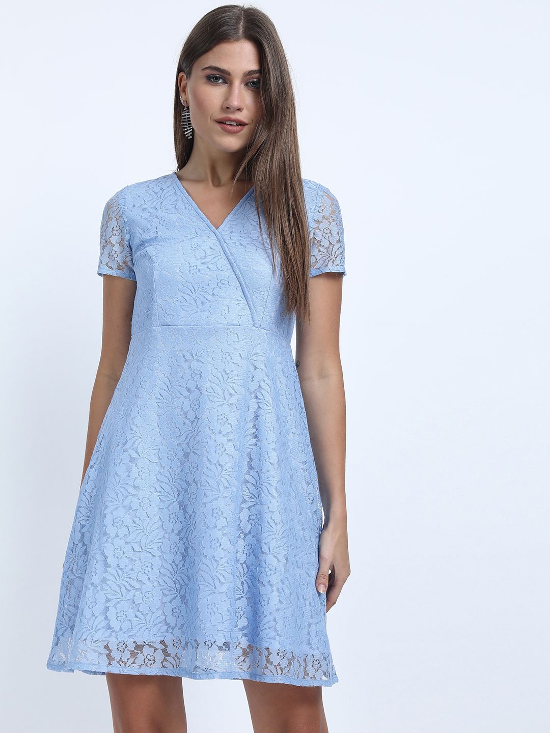 

Tokyo Talkies Women Self Design Fit & Flare Dress, Purple